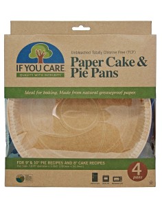 Forme de copt rotunde pentru tarte, din hartie nealbita, fara clor, 4 buc., If You Care             