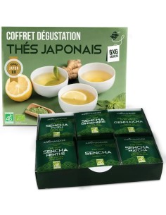 Cutie pentru degustare 6 tipuri de ceai japonez bio, 36 plicuri, Aromandise                         