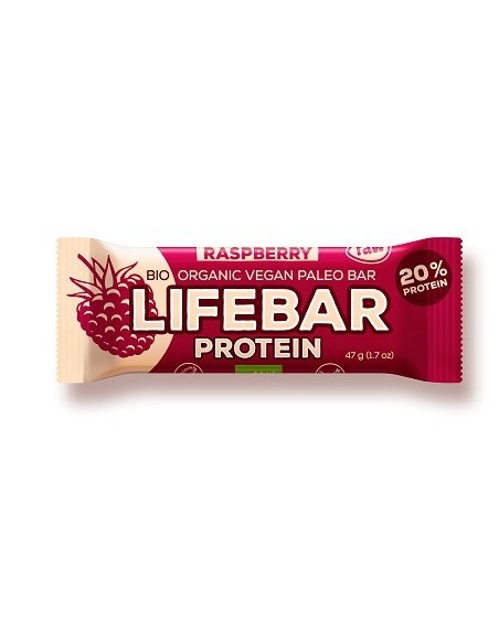 Lifebar baton proteic cu zmeura raw bio 47g                                                         
