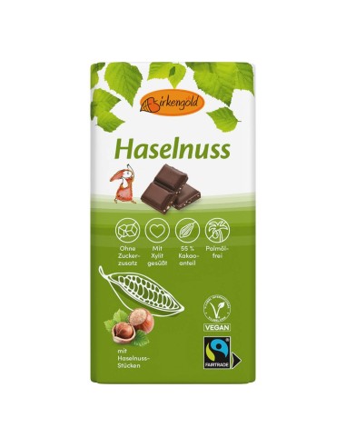 Ciocolata neagra cu alune de padure, 100g, Birkengold                                               