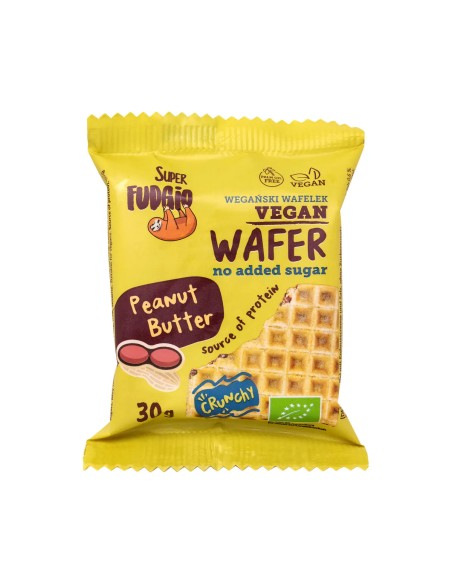 Napolitana cu unt de arahide, bio, 30g, Super Fudgio                                                