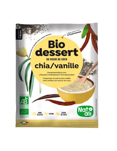 Desert cu chia si vanilie, bio, 40g, Nat-ali                                                        