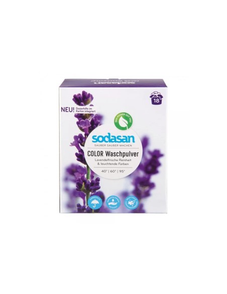 Detergent praf bio de rufe colorate cu lavanda 1,010 kg Sodasan                                     