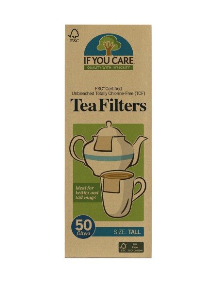 Filtre de ceai inalte, nealbite, fara clor, compostabile, 50buc, If You Care                        