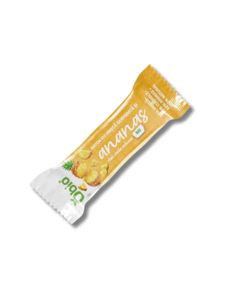 Baton cu hrisca germinata si ananas, bio, 35g, Obio                                                 