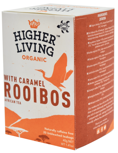 Ceai ROOIBOS si CARAMEL eco, 20 plicuri, Higher Living                                              