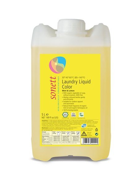 DETERGENT ECOLOGIC LICHID PT. RUFE COLORATE - MENTA SI LAMAIE 5L Sonett