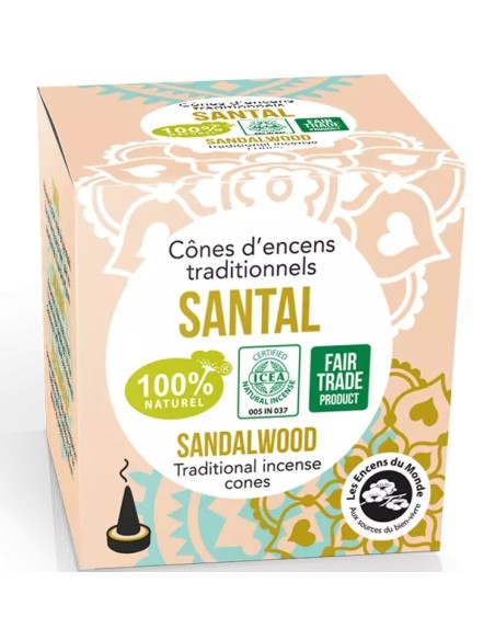 Conuri parfumate naturale - santal, indiene, 12 buc., Aromandise                                    