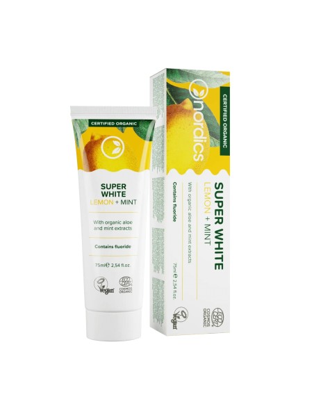 Pasta de dinti pt albire cu lamaie si menta bio 75ml Nordics                                        