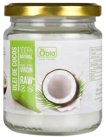 Ulei de cocos virgin raw bio 220ml OBIO                                                             
