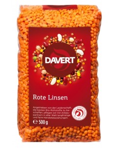 Linte rosie bio 500g DAVERT                                                                         