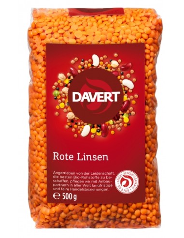 Linte rosie bio 500g DAVERT                                                                         