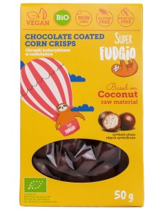 Porumb crispy invelit in ciocolata bio 50g Super Fudgio                                             