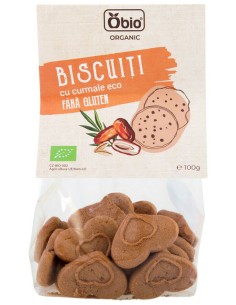 Biscuiti cu curmale fara gluten bio 100g Obio                                                       