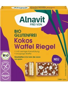 Napolitane cu cocos fara gluten, bio, 75g Alnavit                                                   