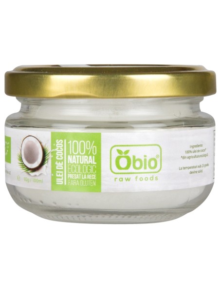 Ulei de cocos virgin raw bio 100ml Obio                                                             