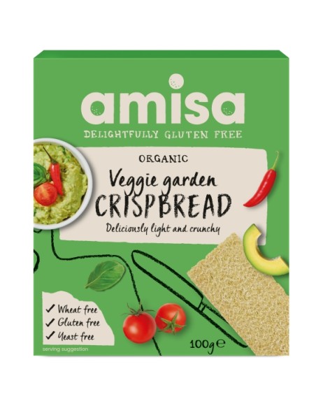 Crispbread (painici) veggie garden fara gluten bio 100g Amisa                                       