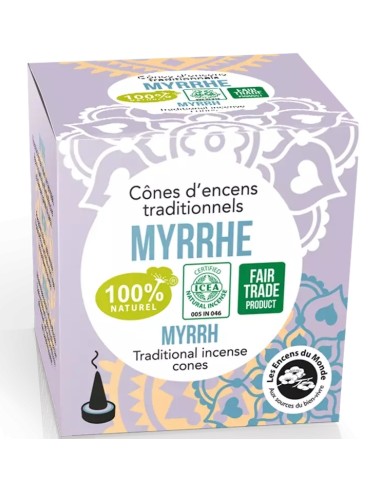 Conuri parfumate naturale - smirna, indiene, 12 buc., Aromandise                                    