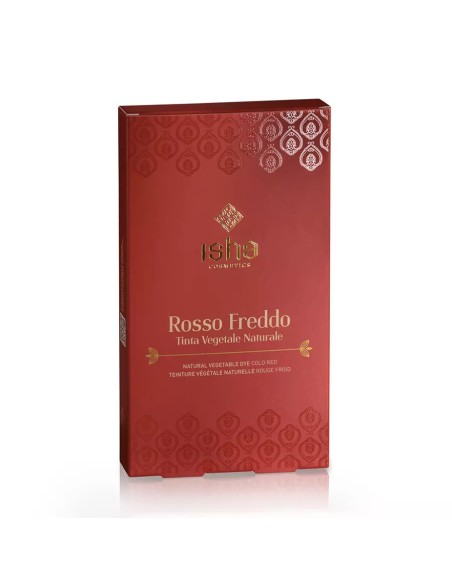 Vopsea de par naturala rosu rece, 100g, Isha                                                        