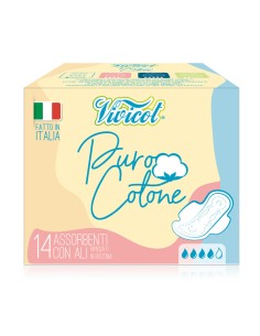 Absorbante ultra subtiri de zi din bumbac bio, hipoalergenic  - 4 picaturi (14 buc) - VIVICOT Puro C