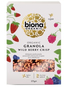 Granola cu fructe de padure, crunchy, bio 375g Biona                                                