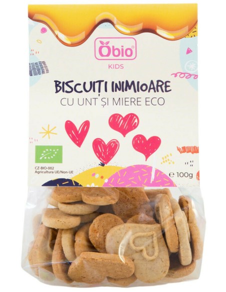 Biscuiti inimioare cu unt si miere bio 100g Obio                                                    