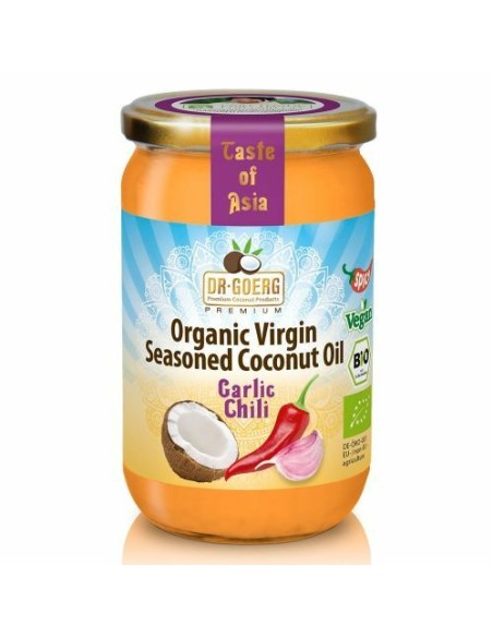 Ulei de cocos condimentat cu usturoi si chilli bio, 190ml Dr. Goerg                                 