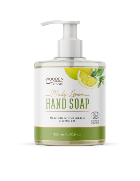 Sapun lichid pentru maini cu menta si lamaie, bio, 300ml, Wooden Spoon                              