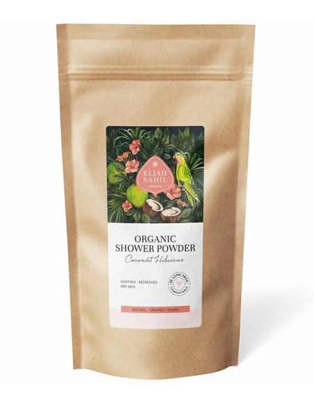 Gel de dus pudra cu cocos si hibiscus bio 250g refill Eliah Sahil                                   