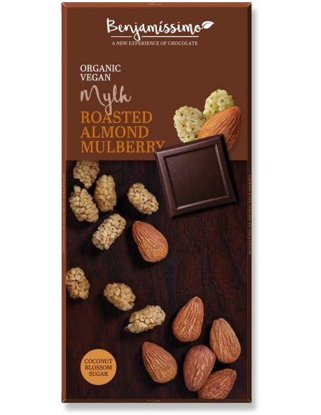 Ciocolata cu migdale si dude bio, 70g, Benjamissimo                                                 
