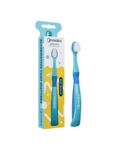 Periuta de dinti copii PREMIUM, 9240 filamente, super moale, albastru, Nordics                      
