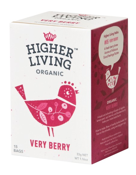 Ceai de fructe VERY BERRY eco, 15 plicuri, Higher Living                                            