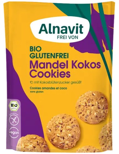 Biscuiti cu migdale si cocos fara gluten, bio, 125g Alnavit                                         