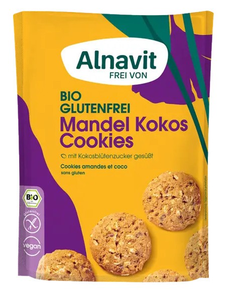 Biscuiti cu migdale si cocos fara gluten, bio, 125g Alnavit                                         