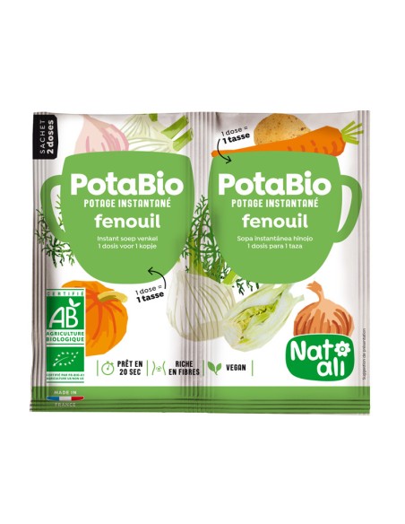 Supa instant cu fenicul si legume, bio, 2x 8.5g, Nat-ali                                            