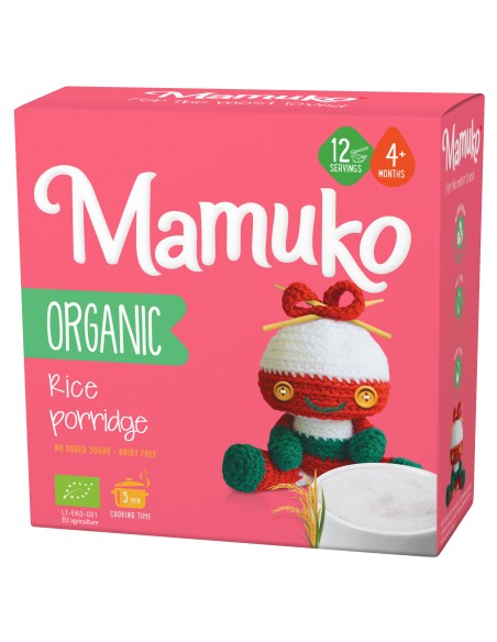 Porridge din orez bio, 4+ luni, 200g Mamuko                                                         
