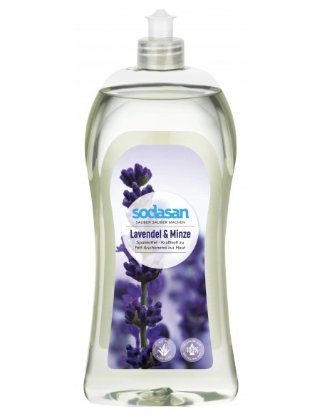 Detergent vase lichid bio lavanda si menta 1L Sodasan                                               