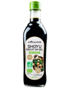 Sos de soya Shoyu cu continut redus de sare bio 480 ml, Aromandise                                  