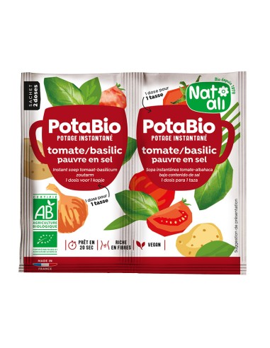 Supa instant cu rosii, busuioc si legume, bio, 2x 8.5g, Nat-ali                                     