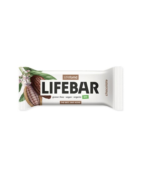 Lifebar baton cu ciocolata, raw, bio, 40g                                                           