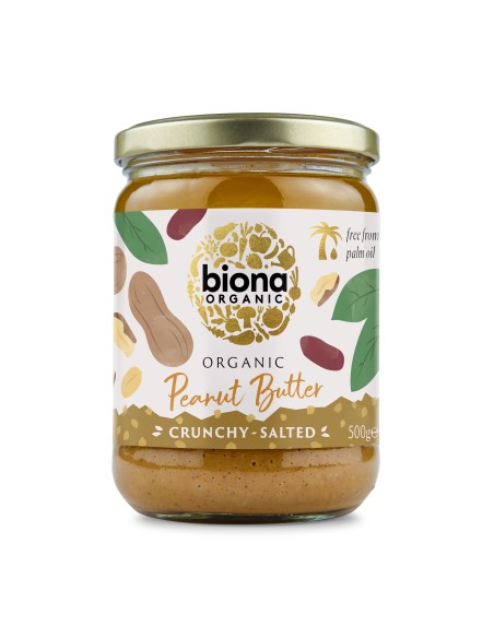 Crema de arahide crunchy cu sare eco 500g Biona                                                     