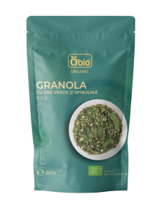 Granola cu orz verde si spirulina bio 200g Obio                                                     
