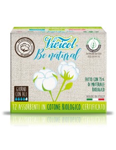 Absorbante de zi ultra subtiri din bumbac bio, 4 picaturi (12 buc) - VIVICOT Be Natural             