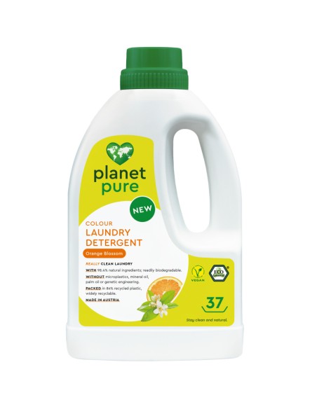 Detergent bio pentru rufe colorate - flori de portocal - 1.48 litri, Planet Pure                    