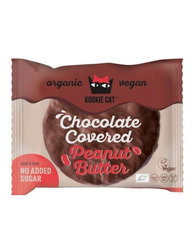 Cookie invelita in ciocolata cu crema de arahide fara gluten bio 50g                                