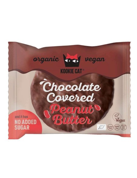 Cookie invelita in ciocolata cu crema de arahide fara gluten bio 50g                                