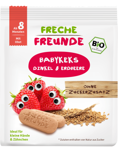 Biscuiti din spelta cu capsuni eco 100g Erdbar                                                      