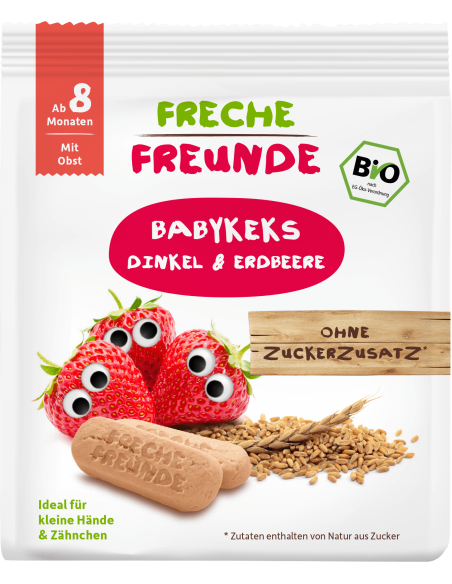 Biscuiti din spelta cu capsuni eco 100g Erdbar                                                      