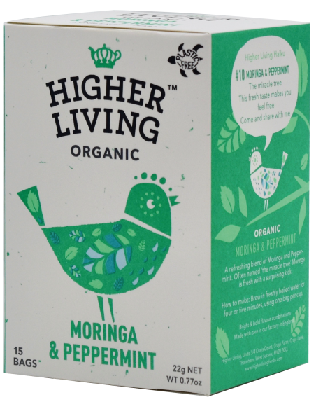 Ceai MORINGA si MENTA eco, 15 plicuri, Higher Living                                                