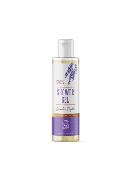 Gel de dus cu lavanda, Lavender Nights, bio, 200ml, Wooden Spoon                                    